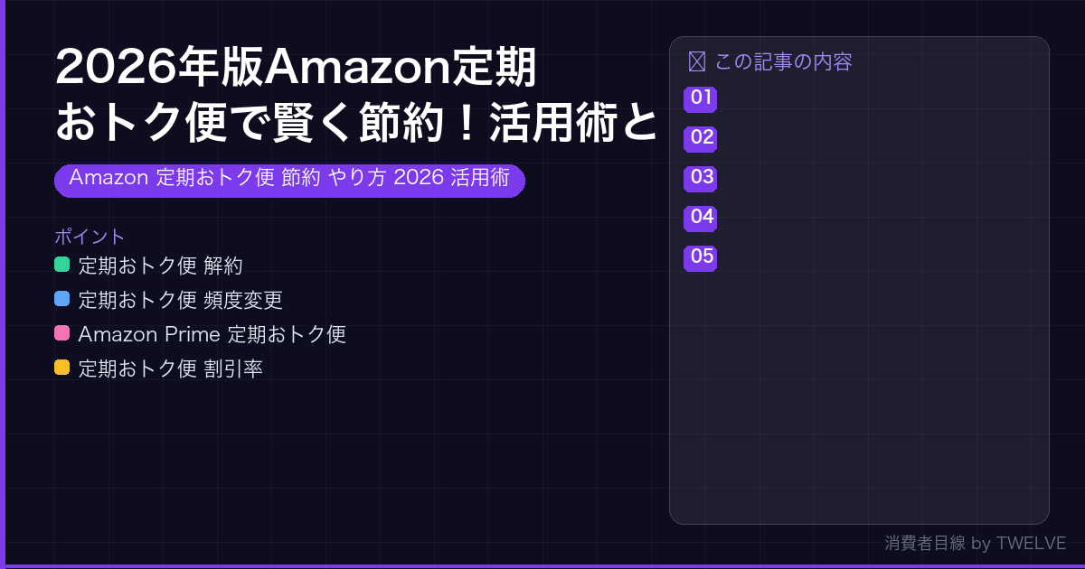 2026年版Amazon定期おトク便で賢く節約！活用術とやり方