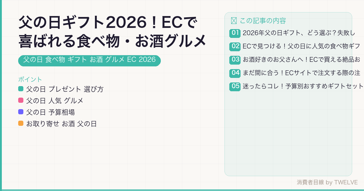 父の日ギフト2026！ECで喜ばれる食べ物・お酒グルメ