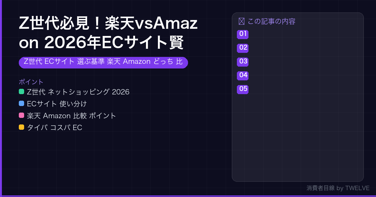 Z世代必見！楽天vsAmazon 2026年ECサイト賢い選び方