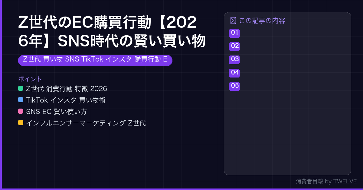 Z世代のEC購買行動【2026年】SNS時代の賢い買い物術